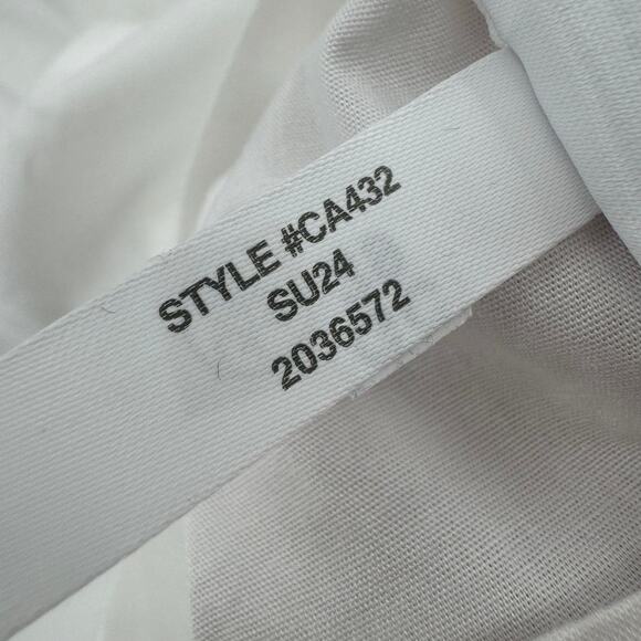 J. Crew White Collared Short-Sleeve Tie-Waist Dress Womens Size 12 Button Front - Picture 9 of 13